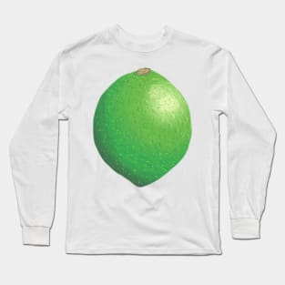 Lime Citrus Fruit Green Pattern Leaf Long Sleeve T-Shirt